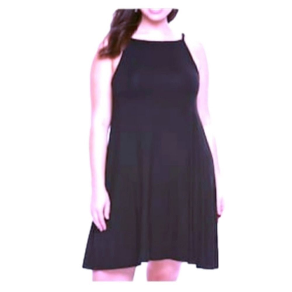 Ladies Black Skater Halter Swing Dress Size XL